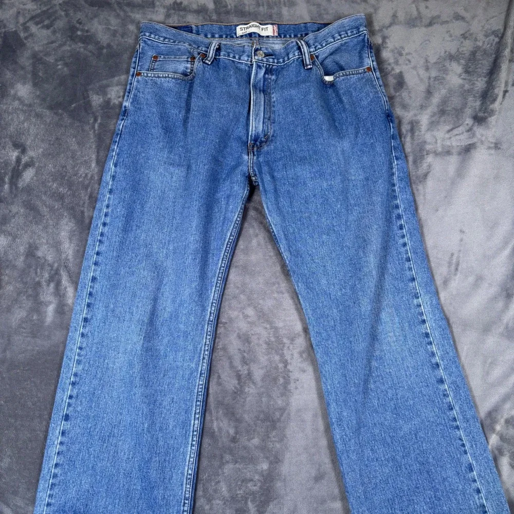 Levis 505 Regular Fit Straight Leg Jeans Mens 36x34 Medium Wash Blue Denim